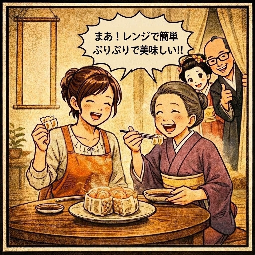 京の華・海老焼売（2個入×1パック）【お試し・送料調整に】あと一品で送料無料！海老がまるごと一尾入った、レンジで3分の職人手包み贅沢しゅうまい。