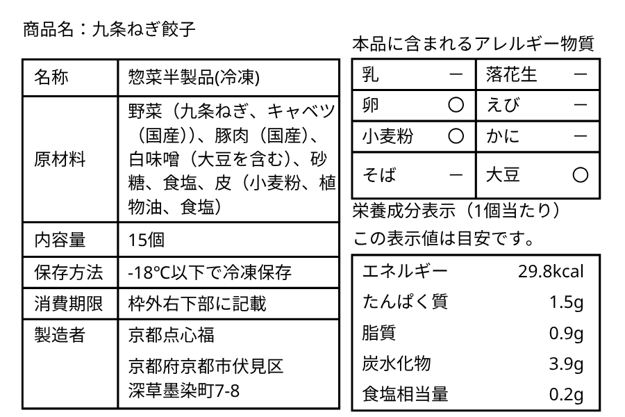 京都限定・九条葱づくしのご当地餃子（15個入）｜京野菜の王様を味わう贅沢