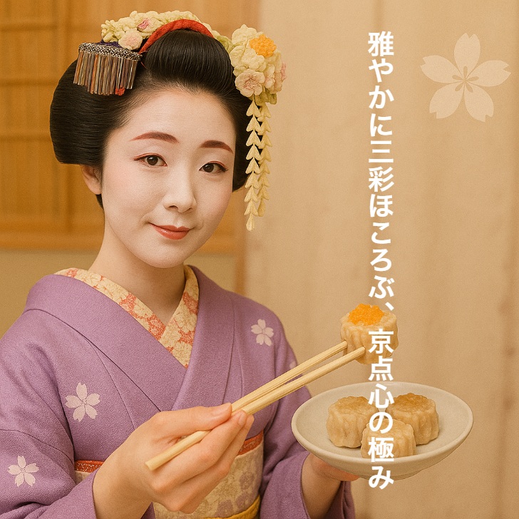 「雅やかな京の味、三彩揃い踏み！拙者、贈答にも最上と認むる品なり。」